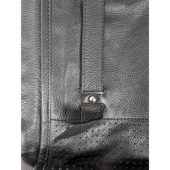 B. Makowsky Leather Handbag Black Large Interior and Exterior Pockets Snap - Picture 4 of 15